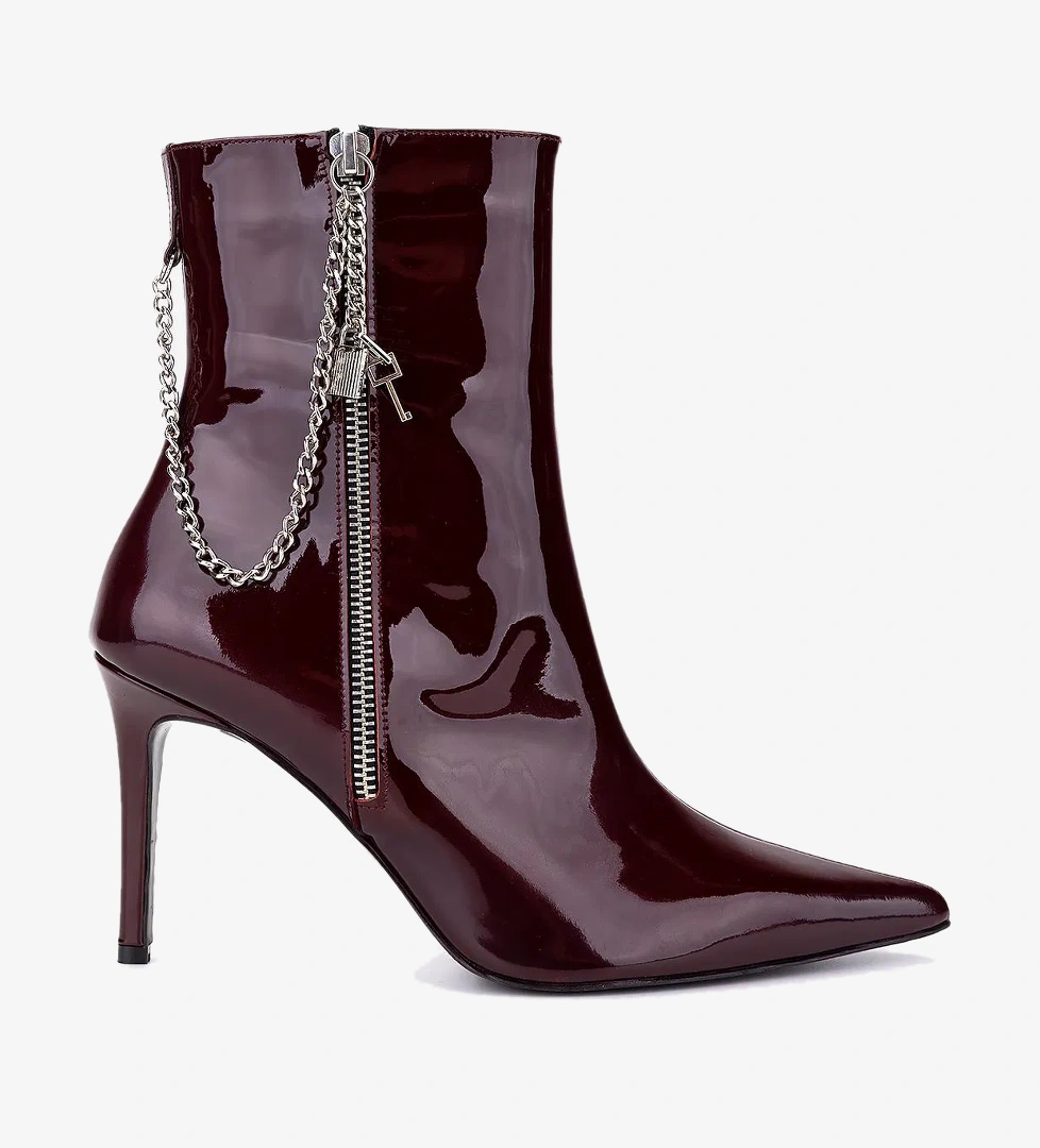 Valmenti Kadın Hakiki Deri Bordo Topuklu Bot - Görsel 1