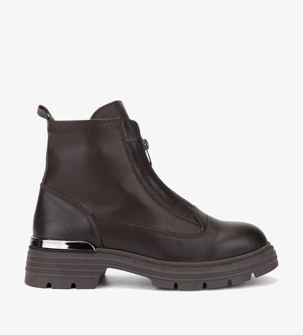 Valmenti Valmenti Kadın Hakiki Deri Kahverengi Düz Bot model görseli