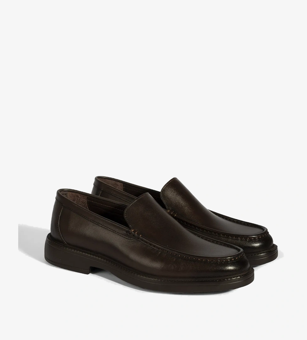 Desa Erkek Siyah Kahve Deri Loafer model görseli