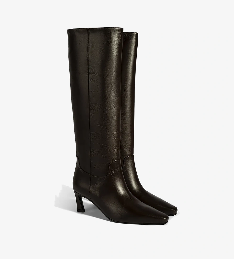 Kadın Kahve Topuklu Deri Çizme - Görsel 1