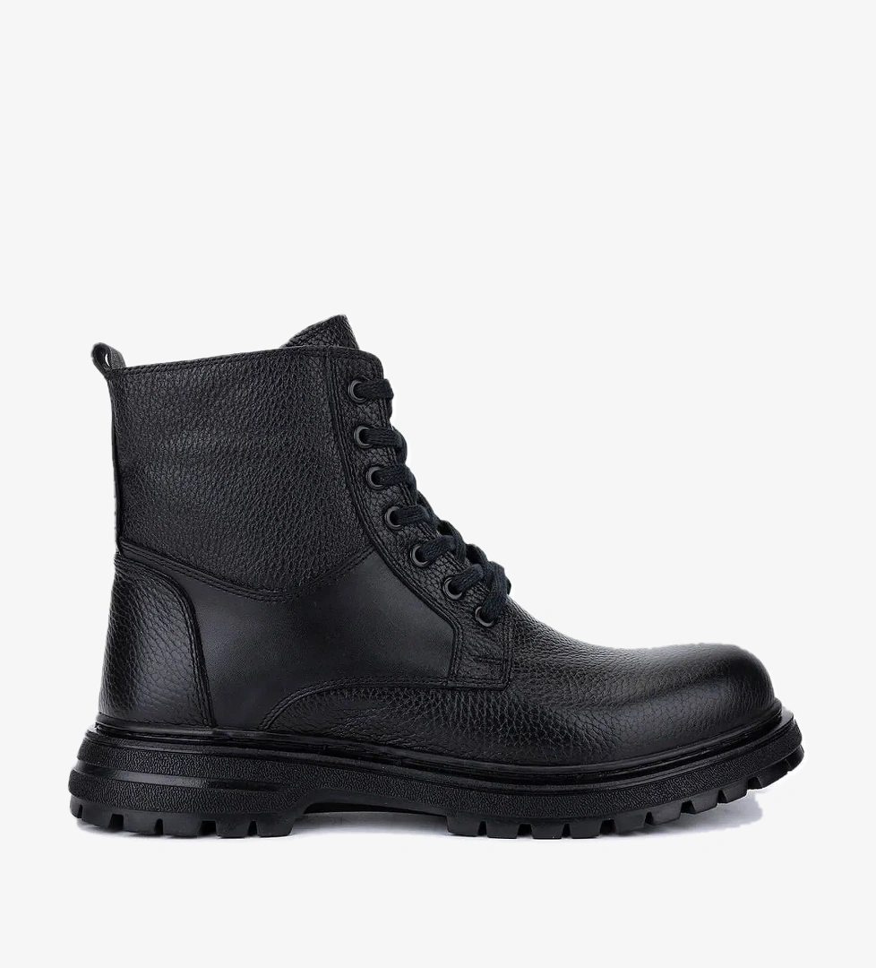 Tamer Tanca Erkek Hakiki Deri Siyah POSTAL Bot - Görsel 1