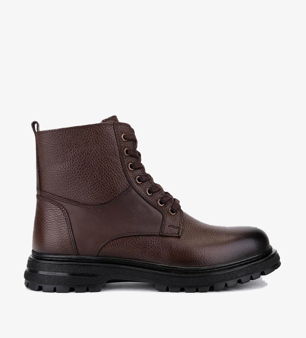 Tamer Tanca Erkek Hakiki Deri Kahverengi POSTAL Bot - Görsel 1