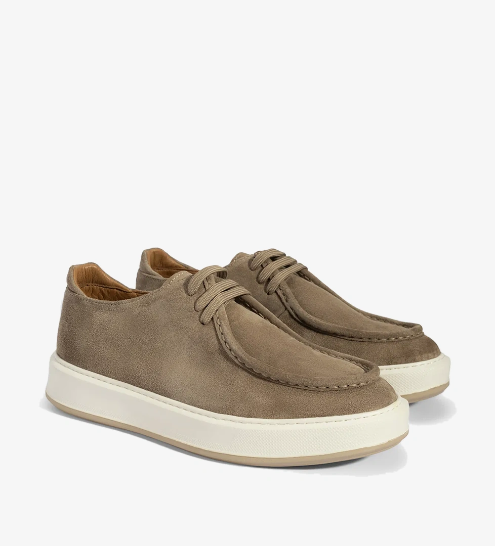 Erkek Vizon Bağcıklı Süet Deri Günlük Ayakkabı