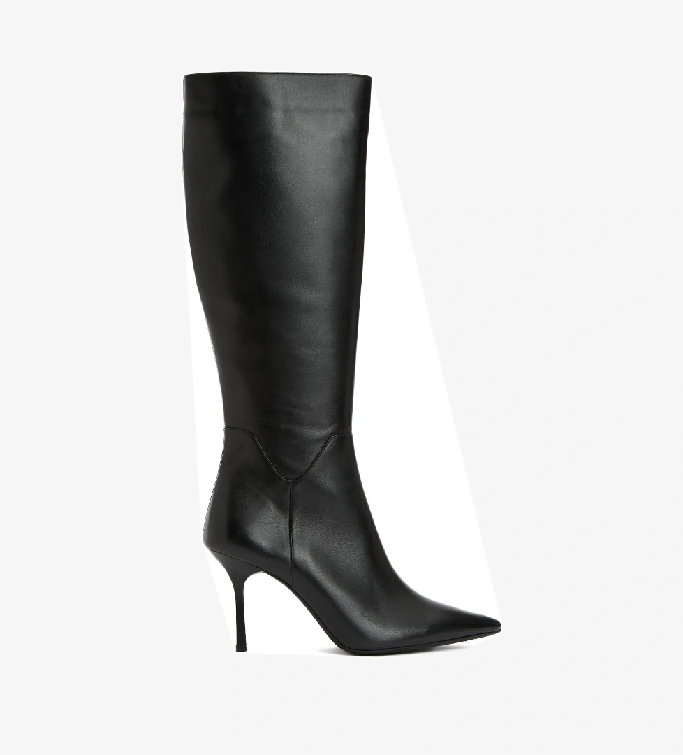 Divarese Kadın Siyah Deri Çizme - Görsel 1