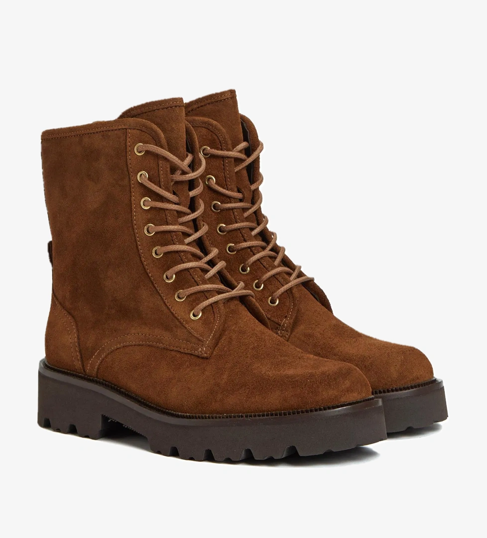 Divarese Kadın Hardal Süet Deri Bot