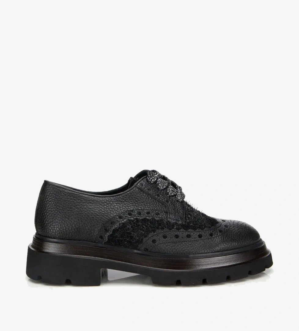 Erkek Deri Siyah Kırçıllı Yüksek Tabanlı Günlük Ayakkabı - Görsel 1