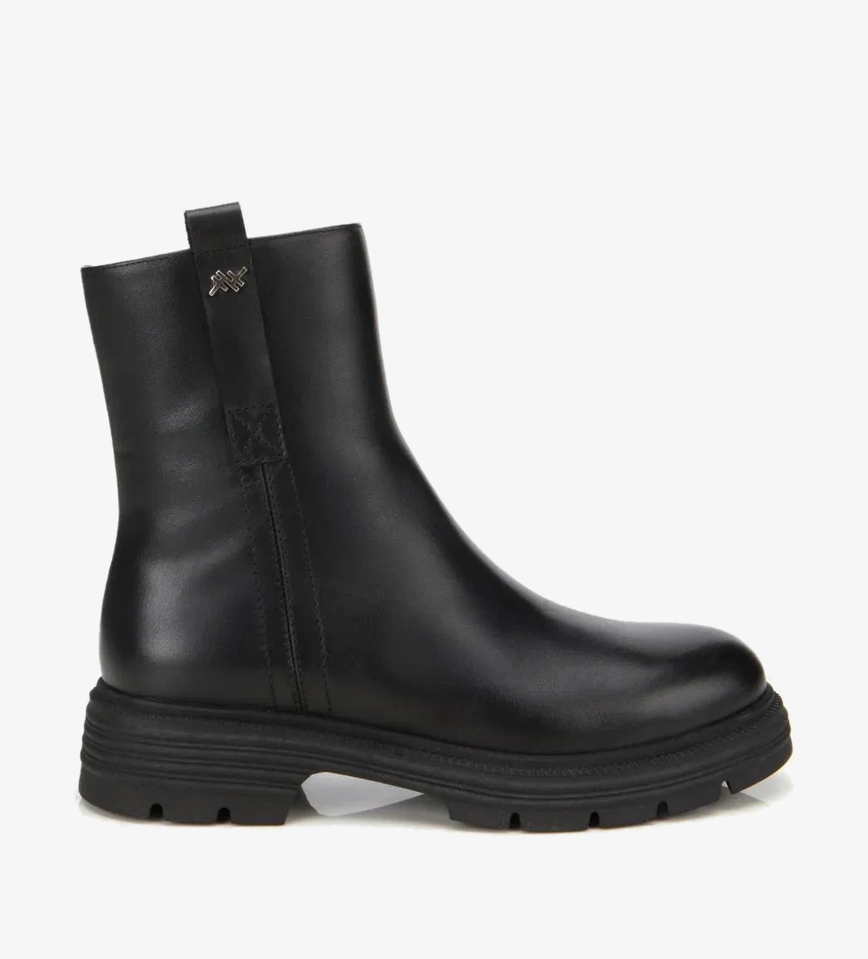 Kadın Deri Siyah Yumuşak Dokulu Bilekte Düz Bot - Görsel 1