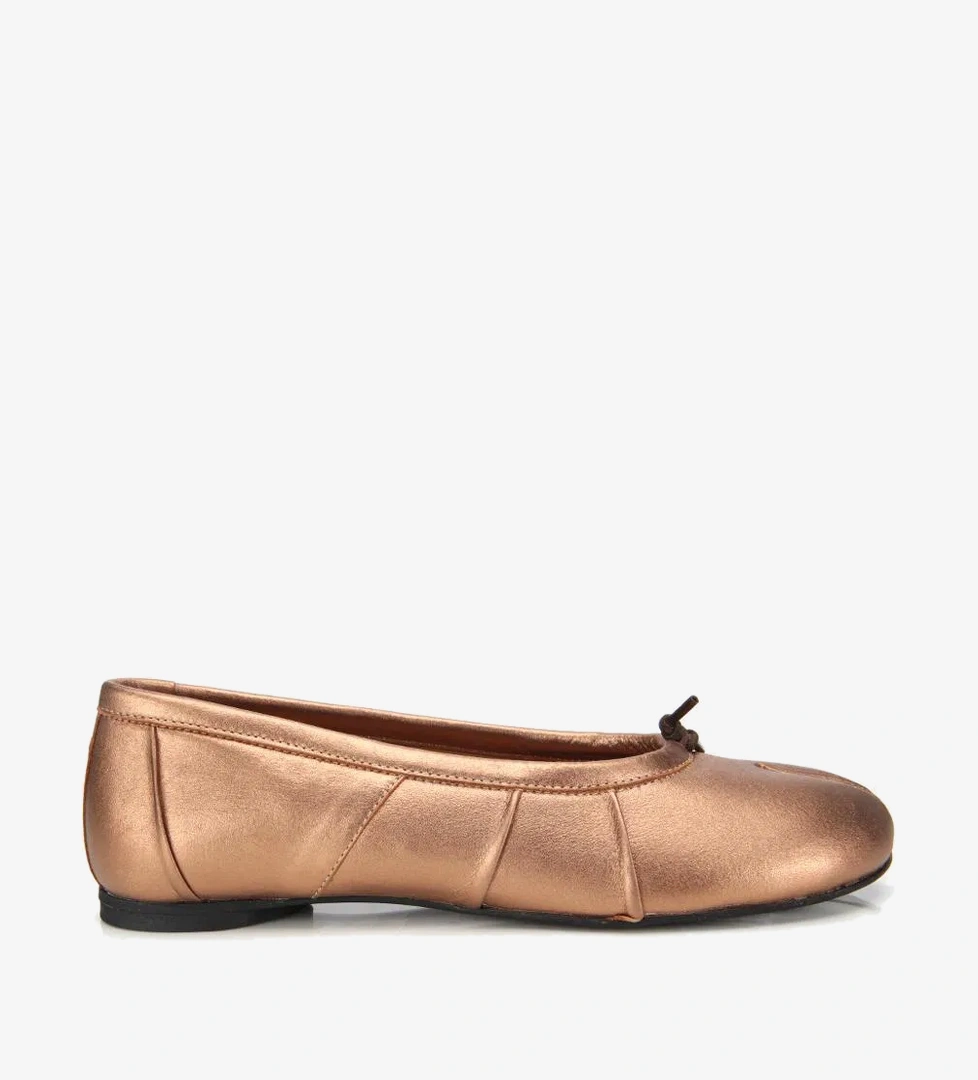 Kadın Deri Bronz Ön Detaylı Babet - Görsel 1