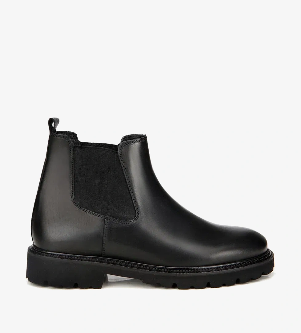 Erkek Deri Siyah Lastik Detaylı Chelsea Bot - Görsel 1