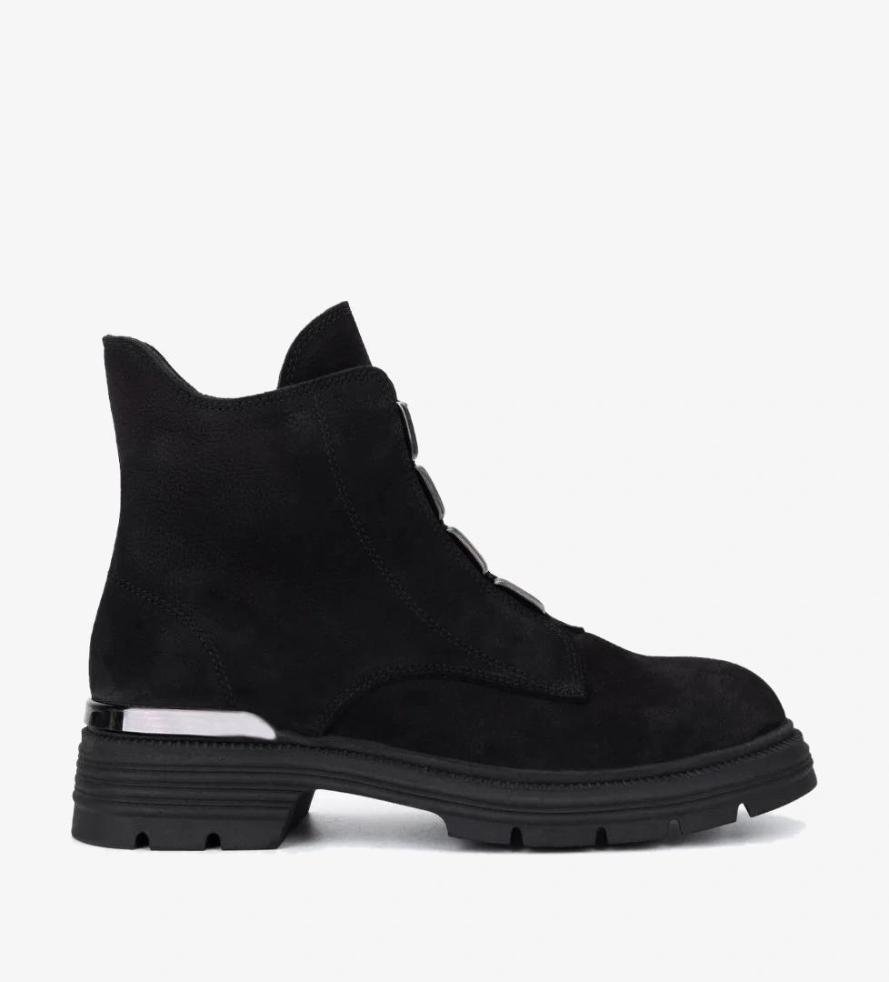 Valmenti Kadın Hakiki Deri Siyah Nubuk Casual Bot - Görsel 1
