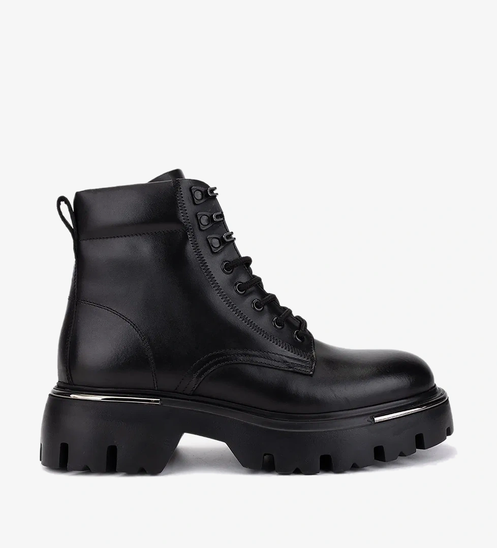 Valmenti Valmenti Erkek Hakiki Deri Siyah Casual Bot model görseli