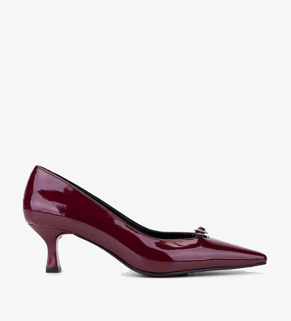 Tamer Tanca Tamer Tanca Kadın Suni Deri Bordo Rugan Topuklu Ayakkabı model görseli