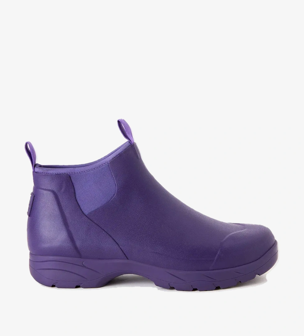 Unisex Mor Suni Deri Yarım Bot