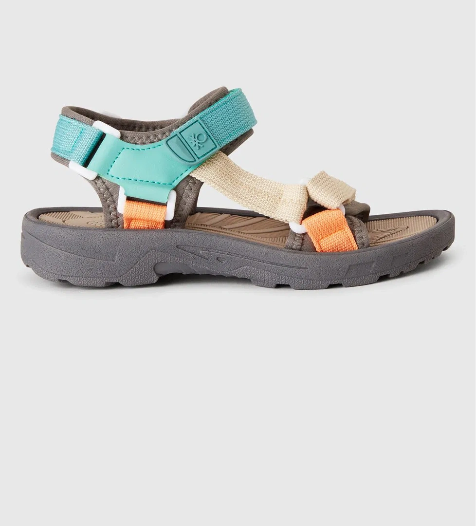 Erkek Çocuk Antrasit Çift Bantlı Cırt Cırtlı Sandalet