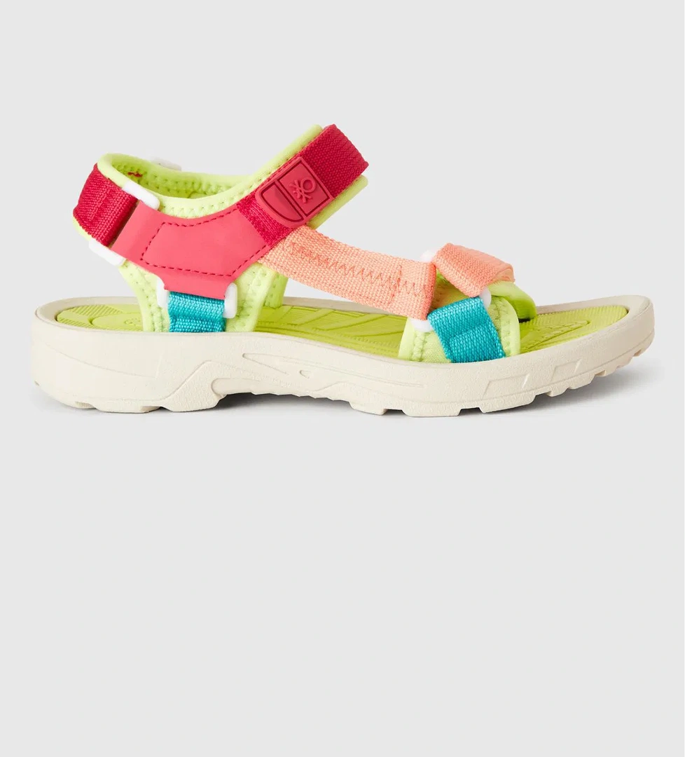 Erkek Çocuk Sarı Çift Bantlı Cırt Cırtlı Sandalet - Görsel 1