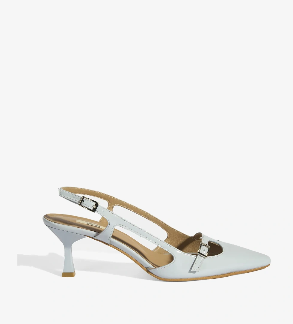 Limited Edition Mavi Kadın Rugan Topuklu Ayakkabı - Görsel 1