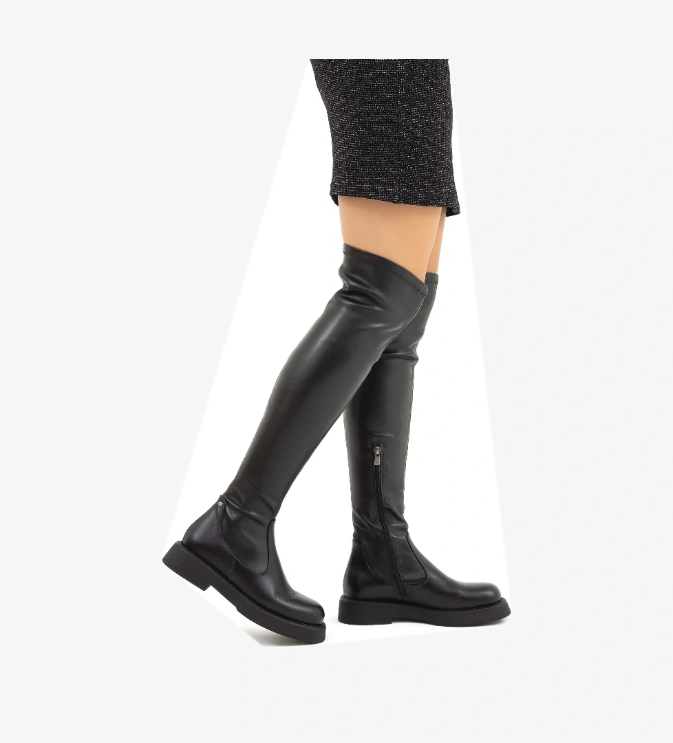 Tamer Tanca Kadın Hakiki Deri Siyah Casual Çizme - Görsel 1