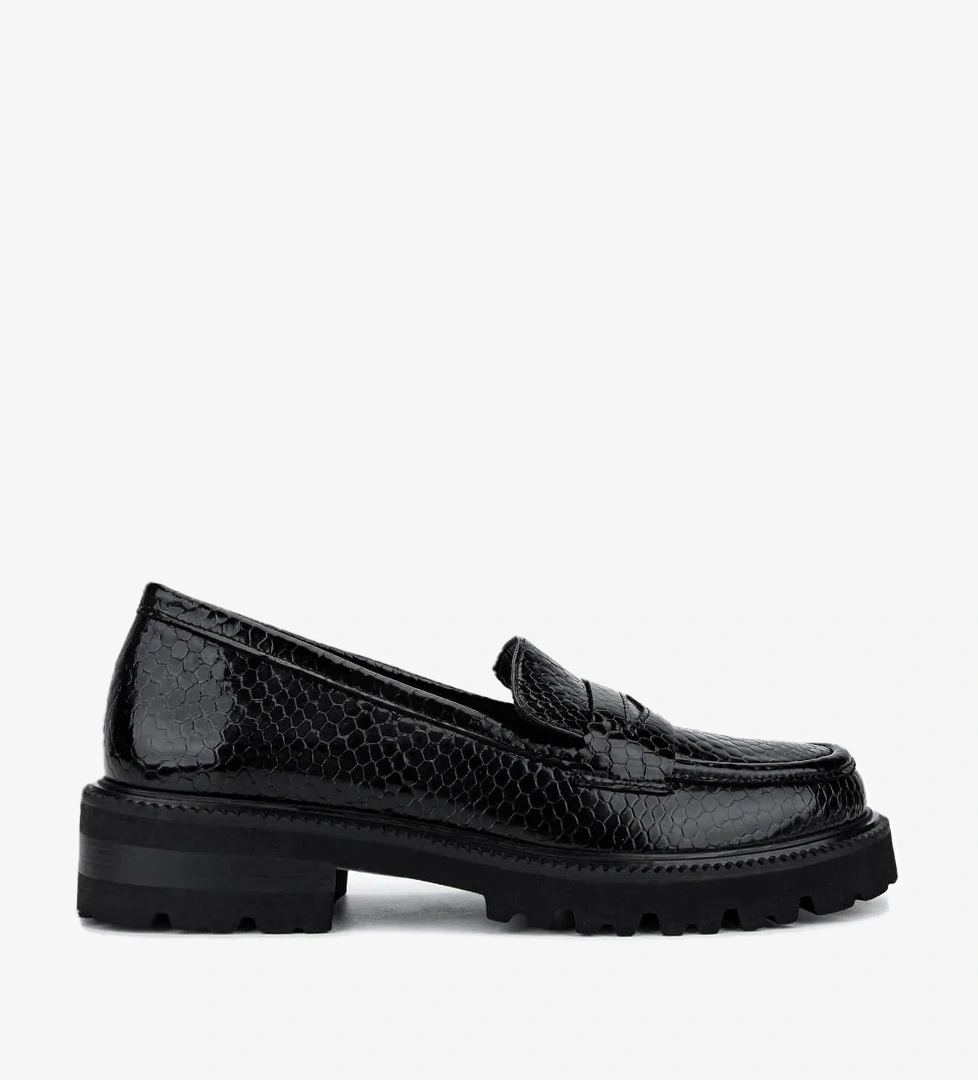 Tamer Tanca Kadın Hakiki Deri Siyah Loafer Ayakkabı - Görsel 1