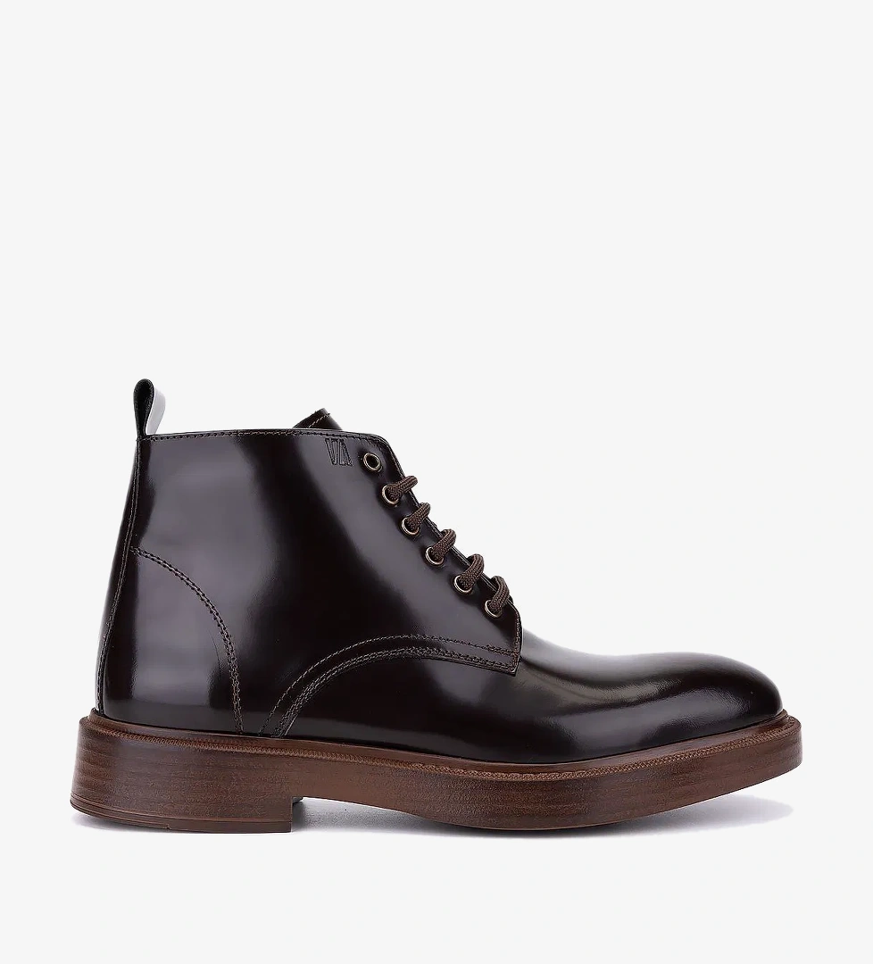 Valmenti Erkek Hakiki Deri Kahverengi Düz Bot - Görsel 1