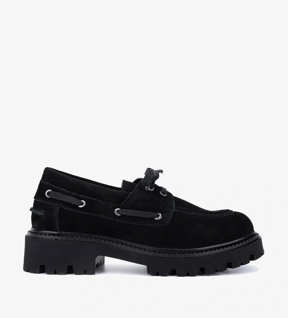 Valmenti Kadın Siyah Süet Casual Ayakkabı - Görsel 1