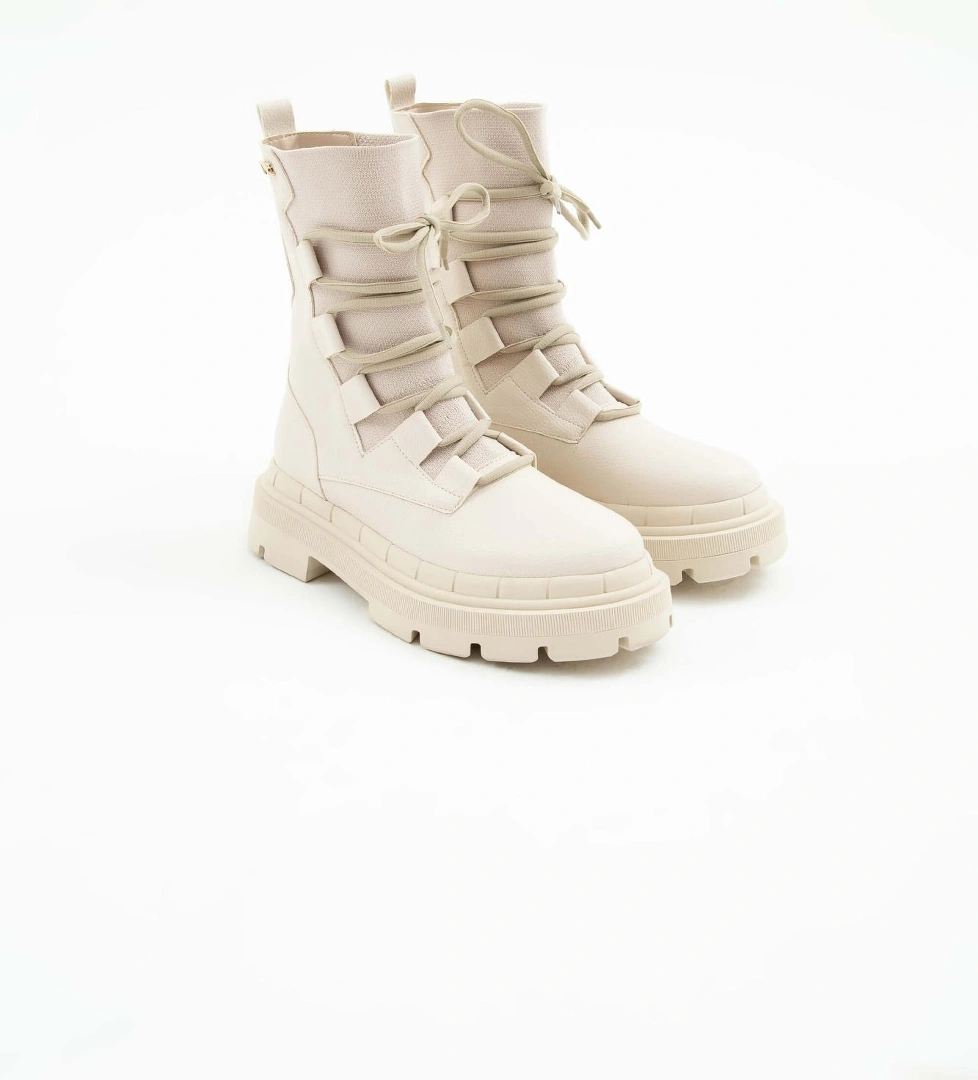 Tamer Tanca Tamer Tanca Kadın Hakiki Deri Ekru Casual Bot | FashFed Ekru - 1. görsel