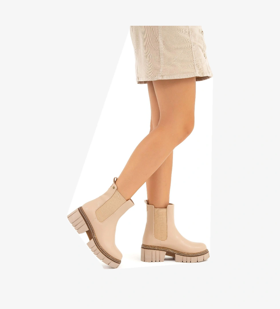 Tamer Tanca Tamer Tanca Kadın Vegan Bej Casual Bot | FashFed Bej - 1. görsel