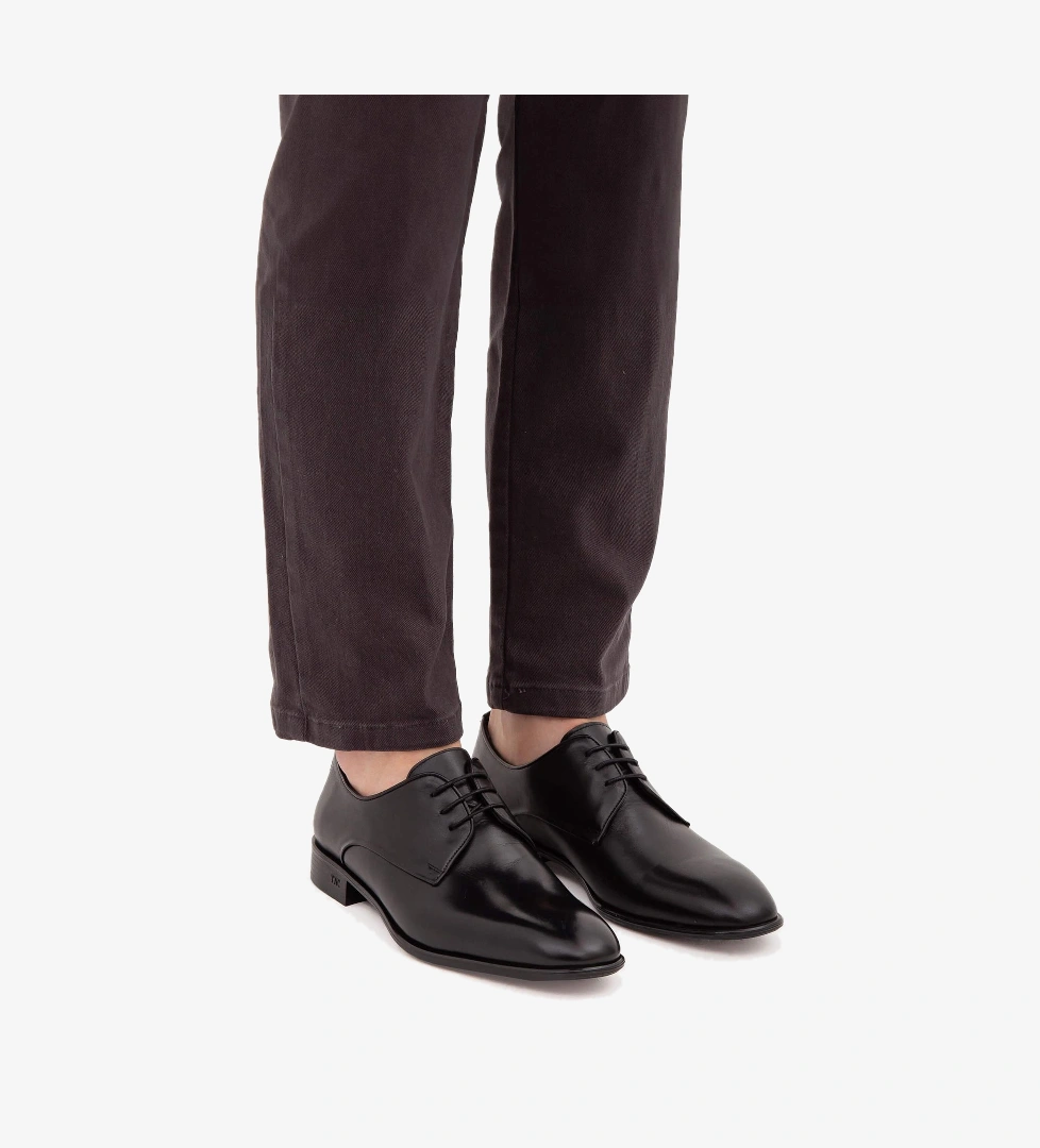 Tamer Tanca Tamer Tanca Erkek Hakiki Deri Siyah Analin Klasik Ayakkabı Casual Ayakkabı | FashFed Siyah - 1. görsel