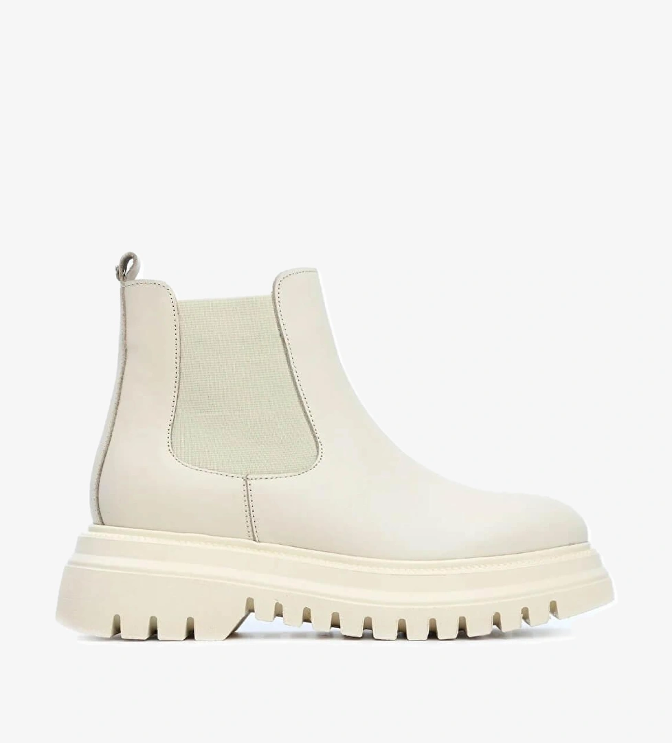 Tamer Tanca Tamer Tanca Kadın Hakiki Deri Bej Günlük Bot | FashFed Bej - 1. görsel