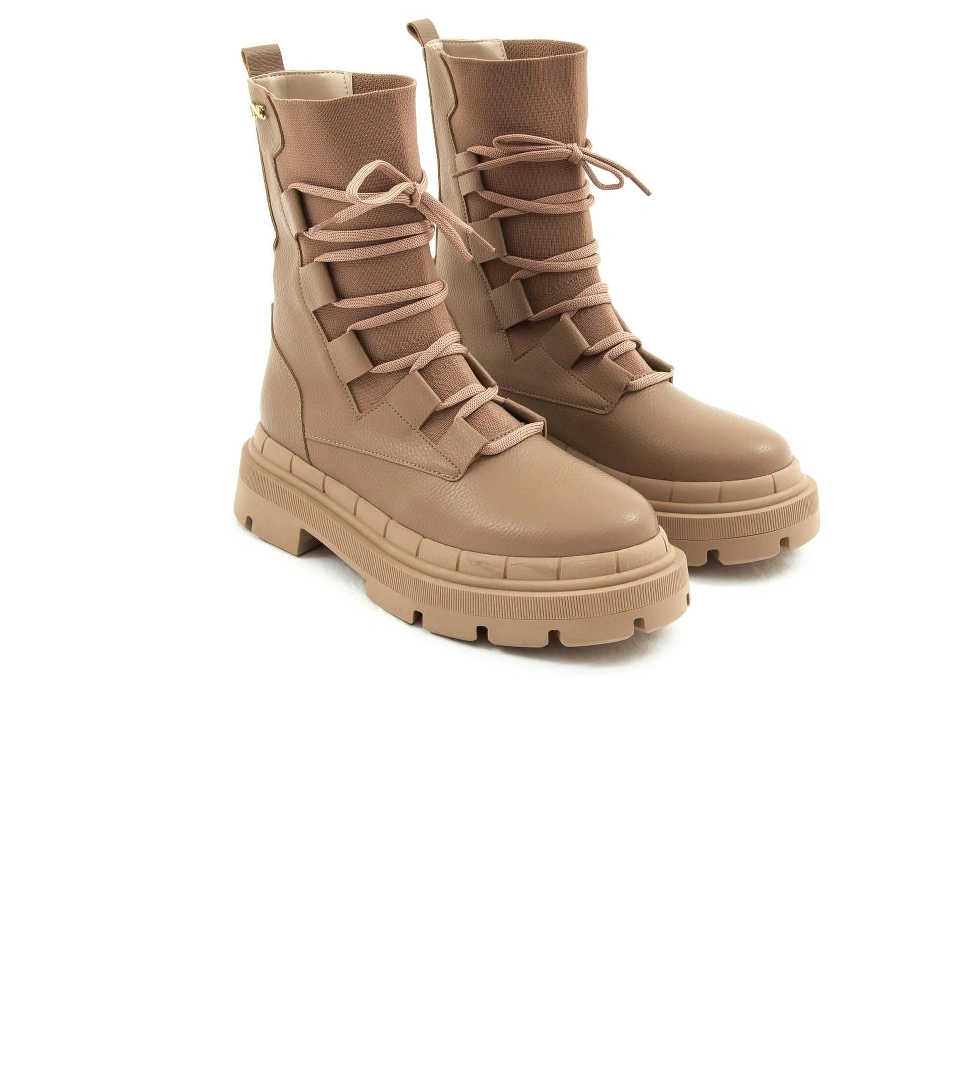 Tamer Tanca Tamer Tanca Kadın Hakiki Deri Bej Casual Bot | FashFed Bej - 1. görsel