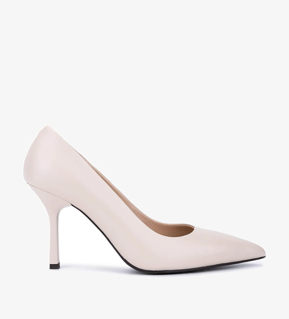 Tamer Tanca Tamer Tanca Kadın Hakiki Deri Bej Topuklu Ayakkabı Basketbol Ayakkabıları | FashFed Bej - 1. görsel