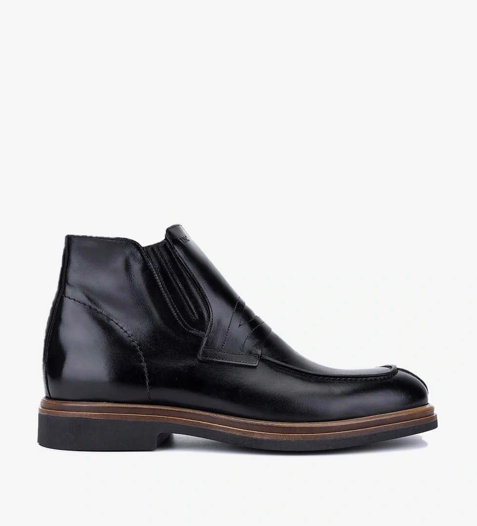 Tamer Tanca Tamer Tanca Erkek Hakiki Deri Siyah Klasik Bot | FashFed Siyah - 1. görsel