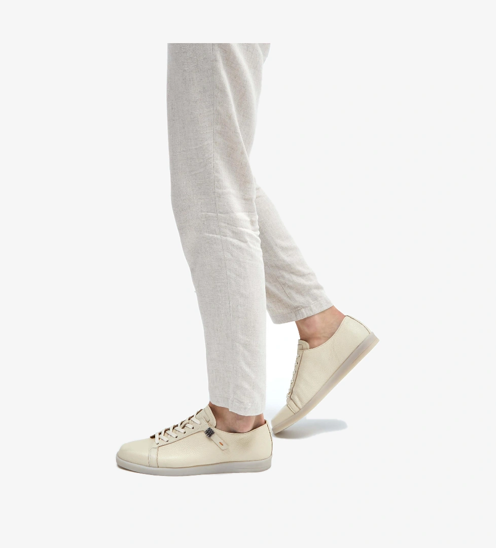 Tamer Tanca Tamer Tanca Bej Erkek Hakiki Deri Fildişi Sneakers &amp; Spor Ayakkabı | FashFed Bej - 1. görsel