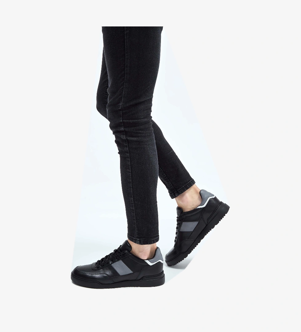 Tamer Tanca Tamer Tanca Erkek Hakiki Deri Siyah Sneakers &amp; Spor Ayakkabı | FashFed Siyah - 1. görsel