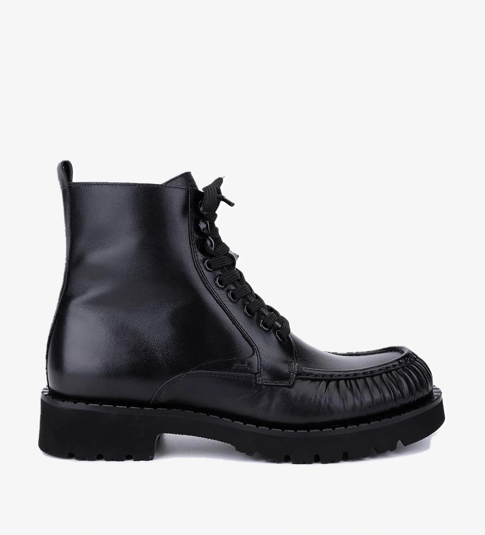 Tamer Tanca Tamer Tanca Erkek Hakiki Deri Siyah Casual Bot | FashFed Siyah - 1. görsel