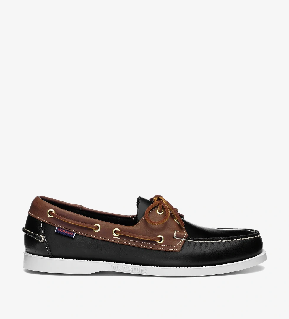 Sebago Portland Lea Wax Lea Erkek Siyah Deri Ayakkabı - Görsel 1