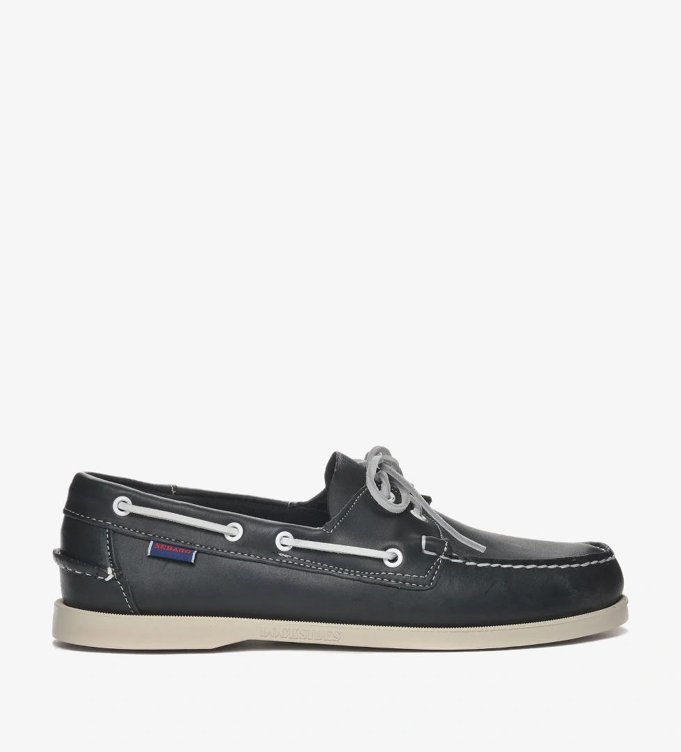 Sebago Docksides Portland Erkek Lacivert Deri Ayakkabı - Görsel 1