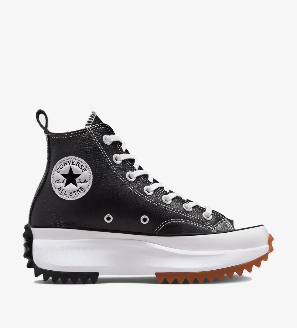 Converse Run Star Hike Foundational Unisex Siyah Deri Platform Sneaker - Görsel 1