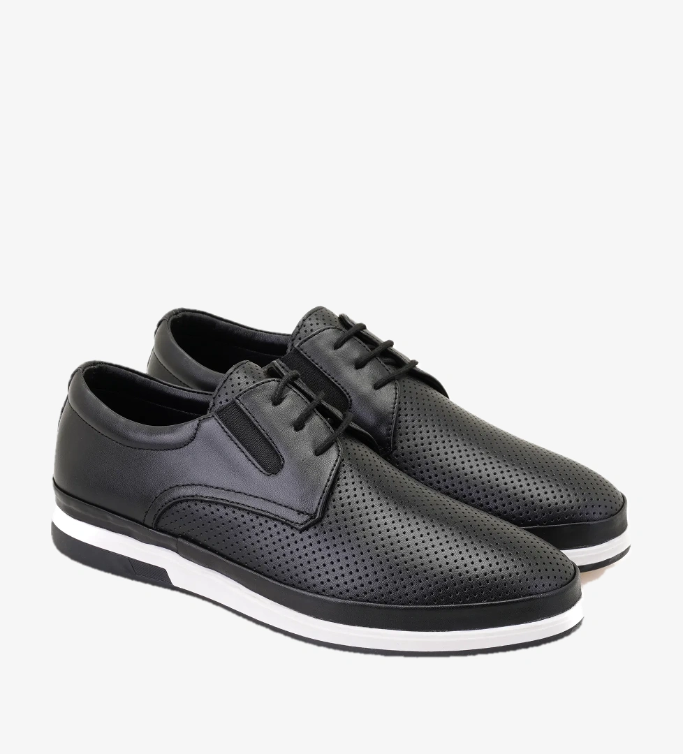 Celia Siyah Erkek Deri Günlük Ayakkabı - Görsel 1