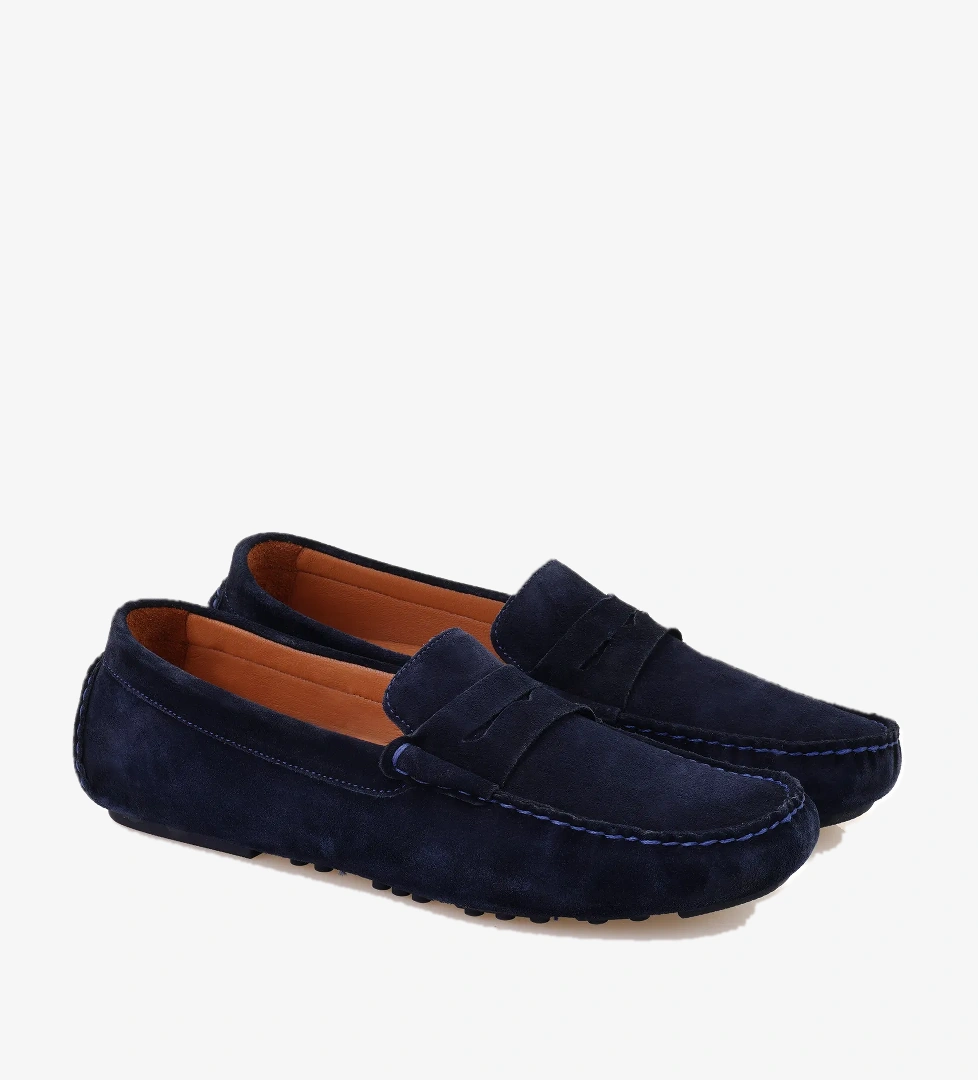 Akira Lacivert Erkek Süet Deri Loafer