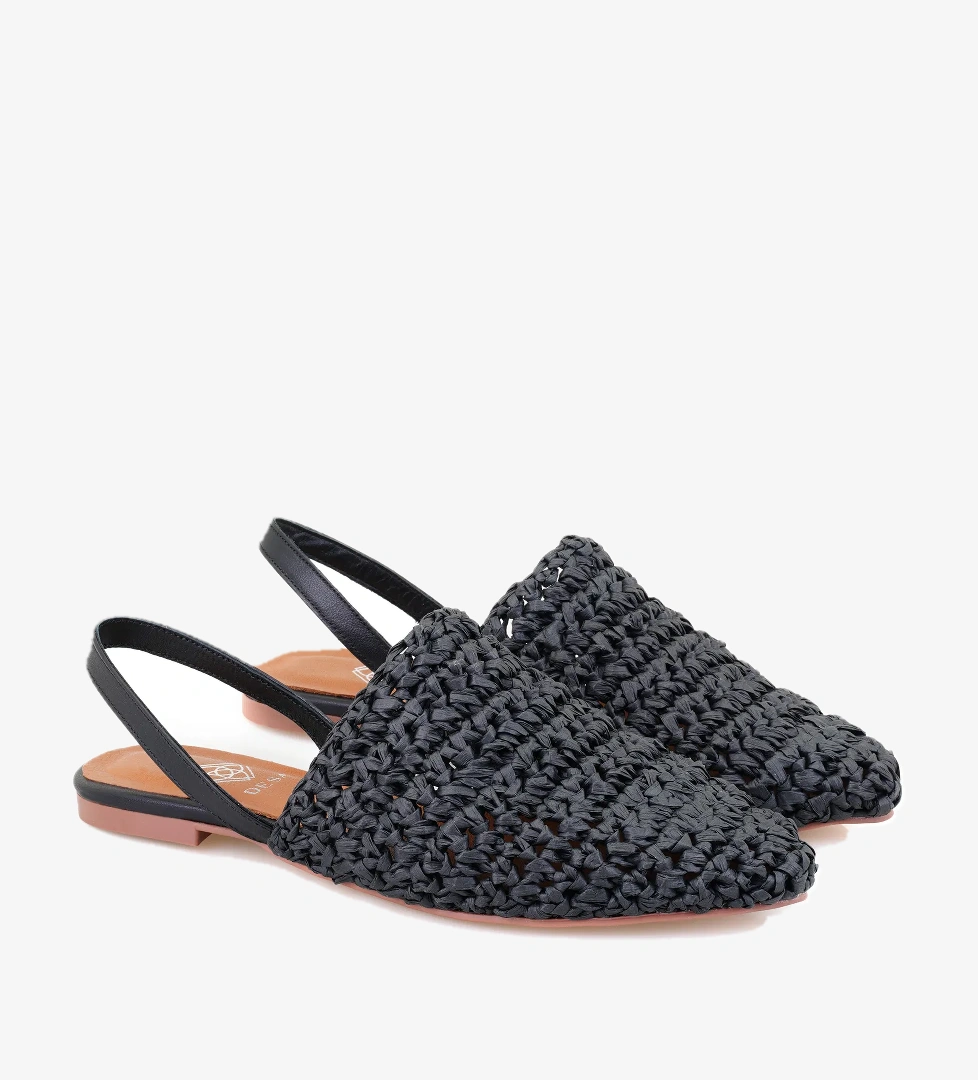 Desa Kadın Siyah Örgülü Terlik model görseli