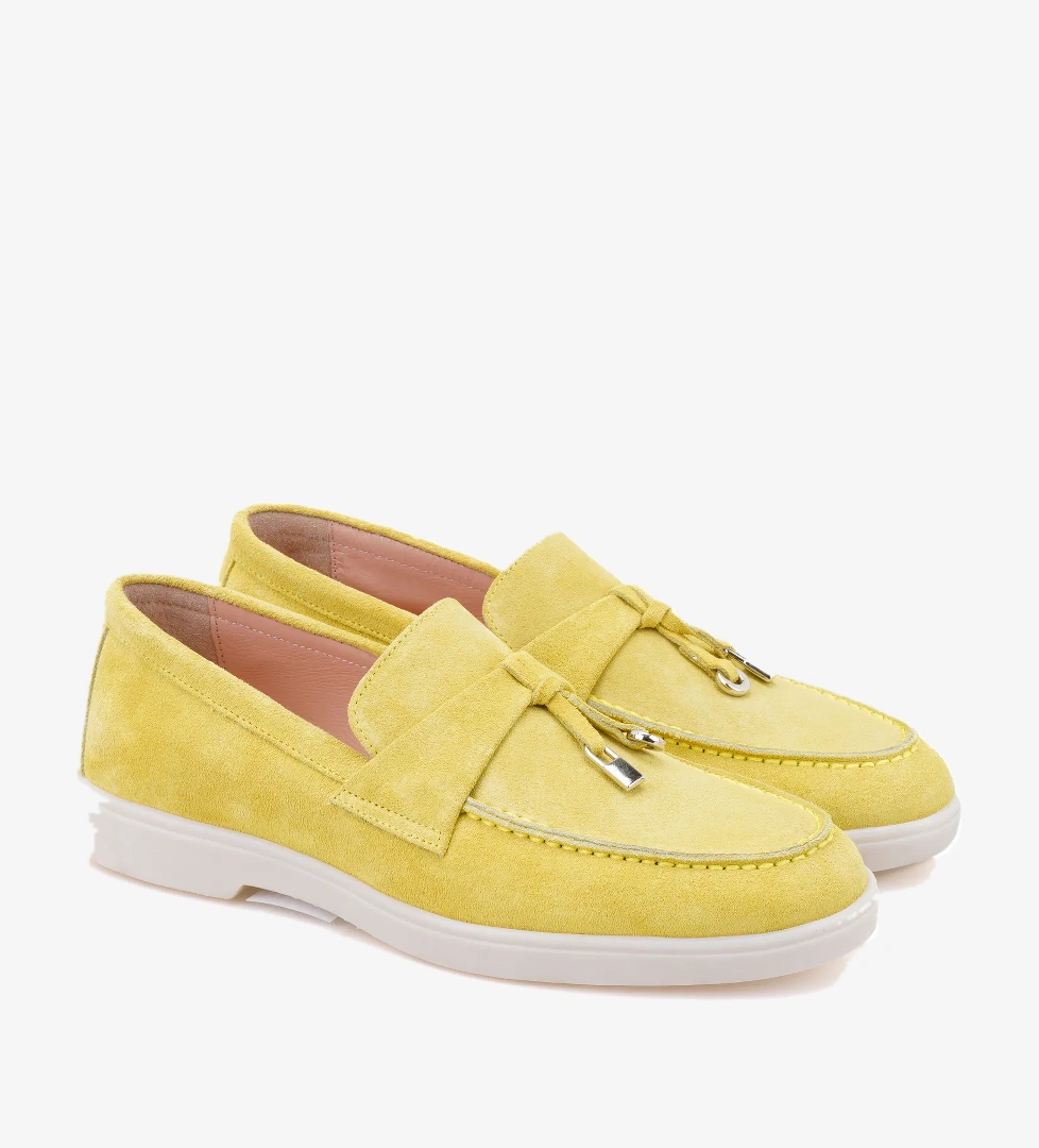 Desa Kadın Sarı Süet Deri Loafer model görseli