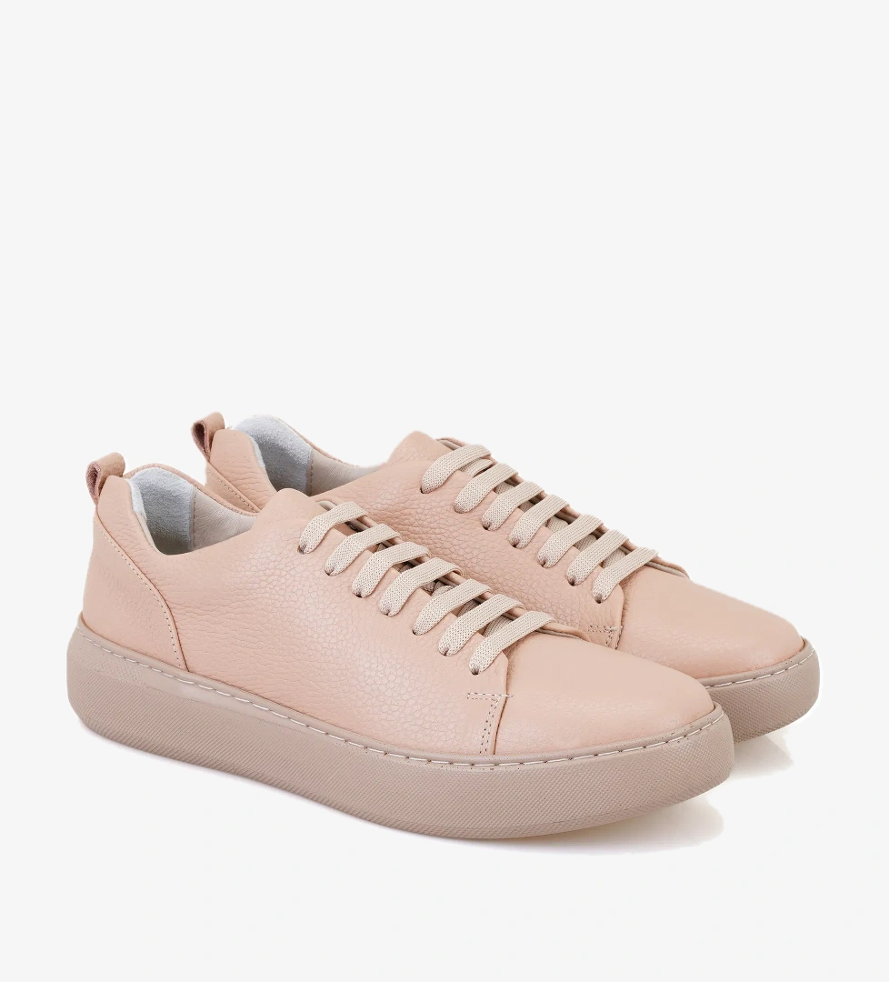 Kadın Pudra Deri Günlük Ayakkabı - Görsel 1