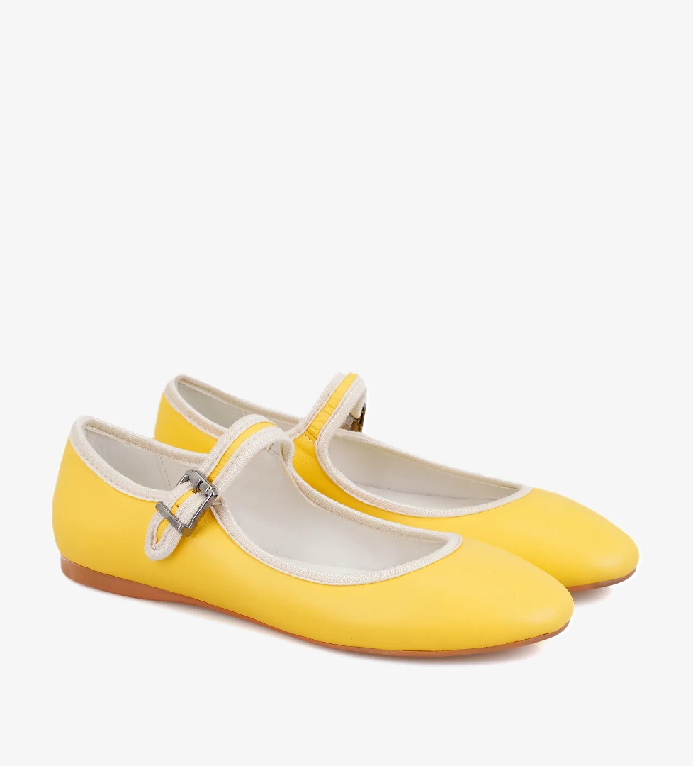 Kadın Sarı Deri Babet - Görsel 1