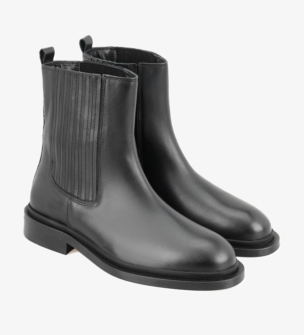 Luana Siyah Kadın Deri Bot