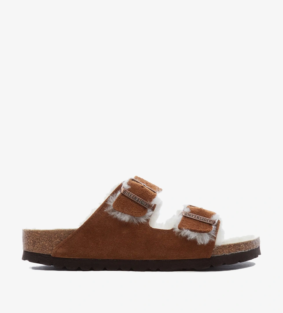 Birkenstock Kahverengi Unisex Çift Bantlı Süet Terlik - Görsel 1