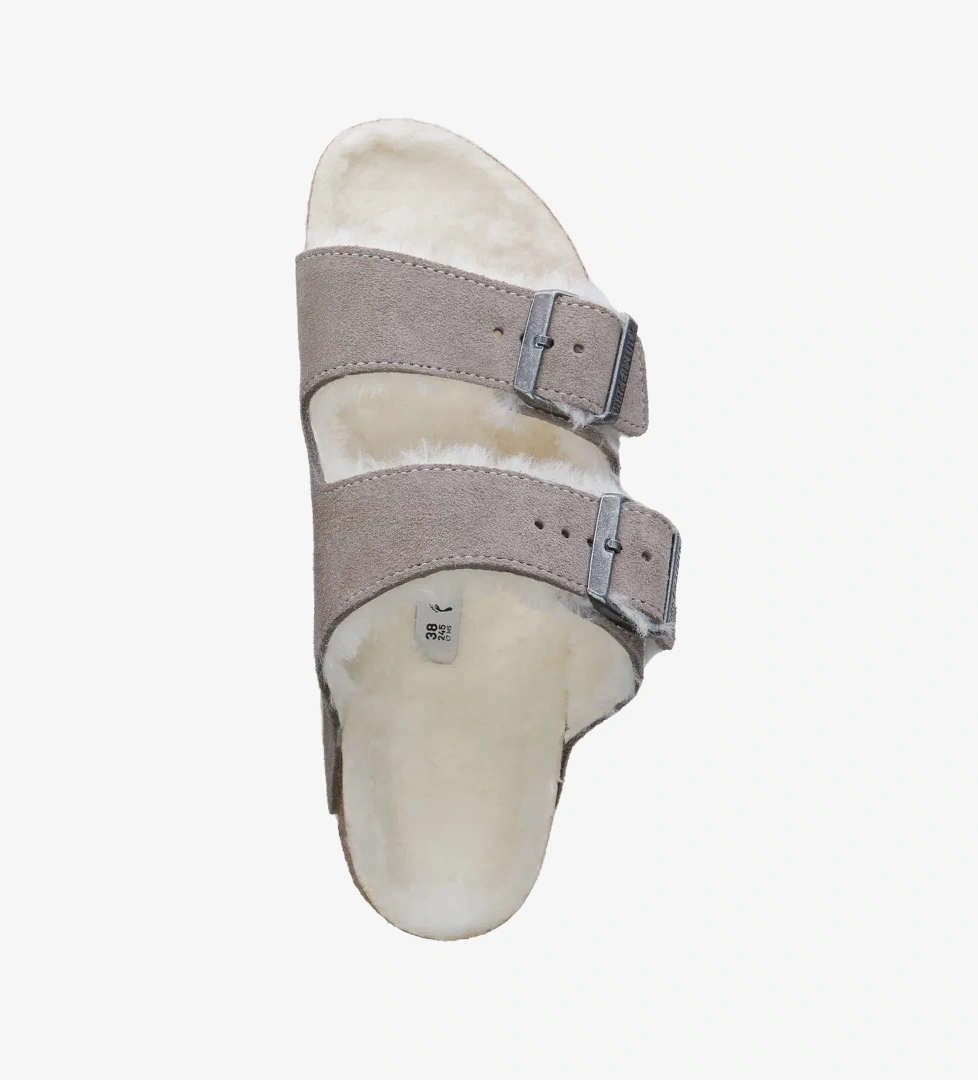 Birkenstock Birkenstock Suede Shearling Unisex Gri Terlik model görseli