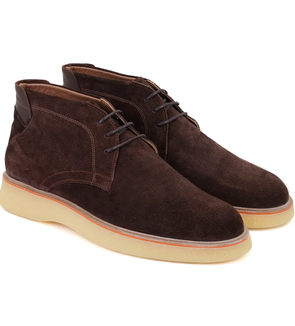 Savva Kahve Erkek Bağcıklı Süet Deri Bot