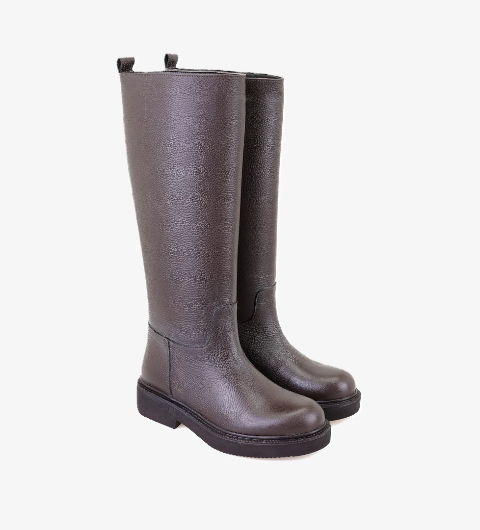 Kadın Kahve Deri Çizme - Görsel 1