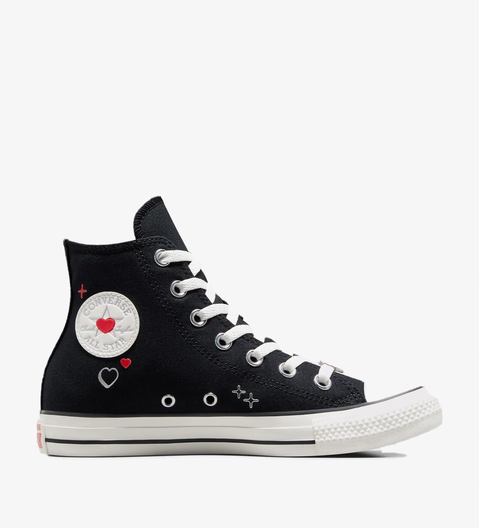 Converse Chuck Taylor All Star Y2K Heart Kadın Siyah Sneaker - Görsel 1