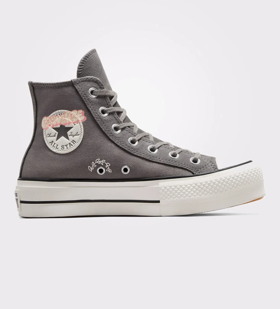 Converse Chuck Taylor All Star Lift Scribble Kadın Mavi/Gri Sneaker - Görsel 1